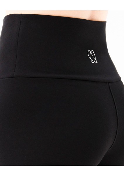 Kadın Siyah Viskoz Şort - EcoVero Viskoz Yüksek Bel, Önü Dikişsiz, Çift Kat Kumaş, Yoga Pilates Biker Şort fırsatları