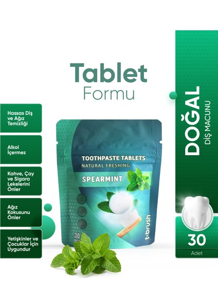 Smokers Nane Aromalı Diş Macunu Tableti - 30 Tablet