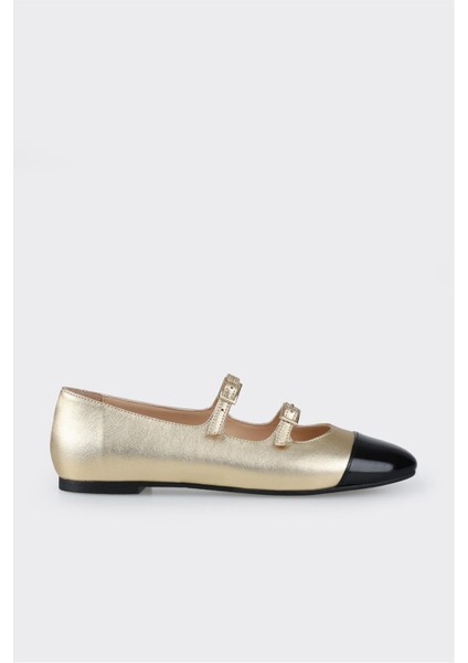 Gold Deri Kadın Babet