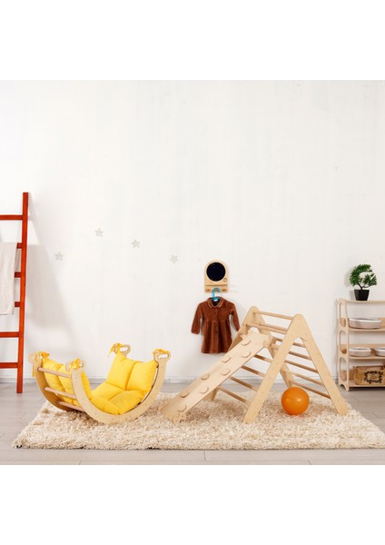 Montessori Tırmanma Seti, Pikler Seti, Tırmanma Üçgeni ,montessori Tırmanma Seti (Üçgen - Kemer - Merdiven Rampa