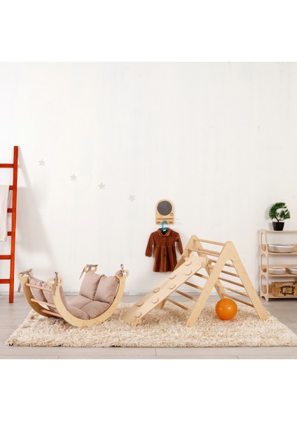 Montessori Tırmanma Seti, Pikler Seti, Tırmanma Üçgeni ,montessori Tırmanma Seti (Üçgen - Kemer - Merdiven Rampa