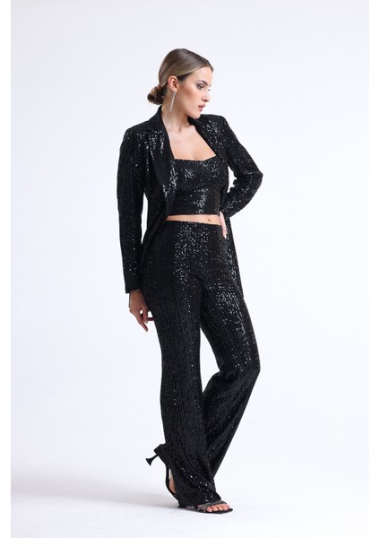 Beli Lastikli Payet Abiye Pantolon | PNT35233