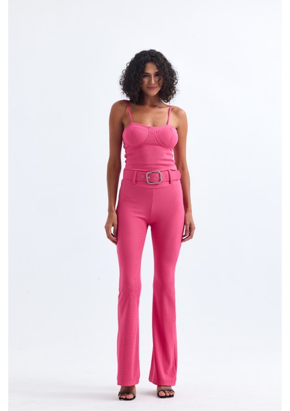 Kemer Detaylı Ottoman Pantolon | PNT34753 Pembe indirimleri