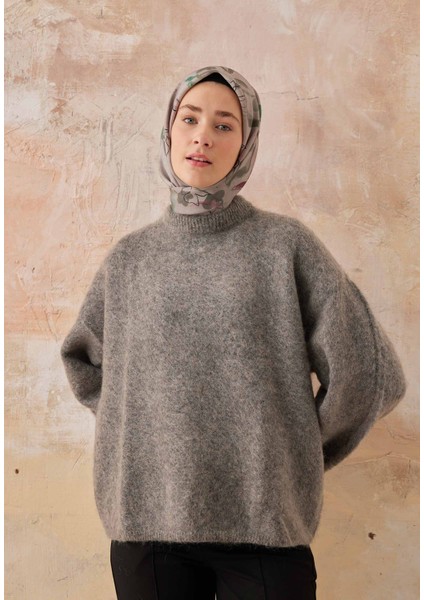 Hera Desen Pamuk Ipek Eşarp Leylak