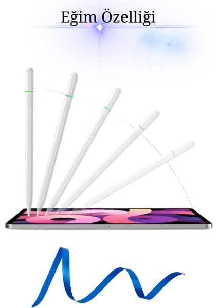 iPad 12.9 Inç 6. Nesil Uyumlu Pencil Usb-C Avuç Içi Red Eğim Bluetooth Özellikli Tablet Kalemi