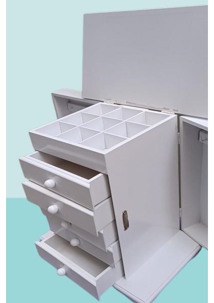 Hobi Dekoratif 90372 Takı Şifonyer 7çekm Gizli Çem Modüllü Parlak Beyaz El Yapım fiyatları