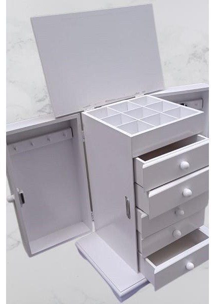 Hobi Dekoratif 90372 Takı Şifonyer 7çekm Gizli Çem Modüllü Parlak Beyaz El Yapım modelleri