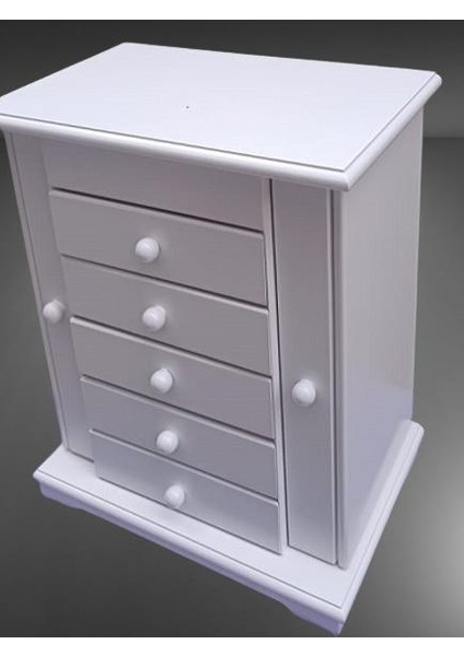 Hobi Dekoratif 90372 Takı Şifonyer 7çekm Gizli Çem Modüllü Parlak Beyaz El Yapım fırsatları