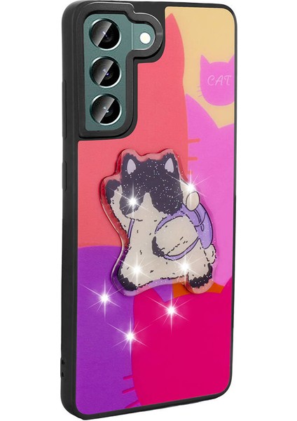 Samsung Galaxy S22 Kılıf Kabartma Desenli Ikonik Amas Kapak