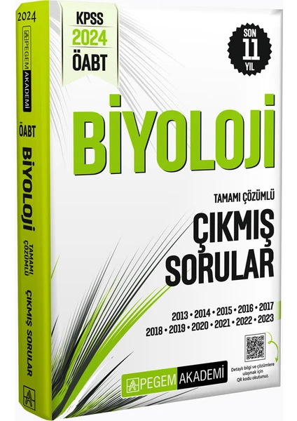 Pegem Akademi Yayıncılık 2024 KPSS ÖABT Biyoloji Öğretmenliği Tamamı Çözümlü Çıkmış Sorular