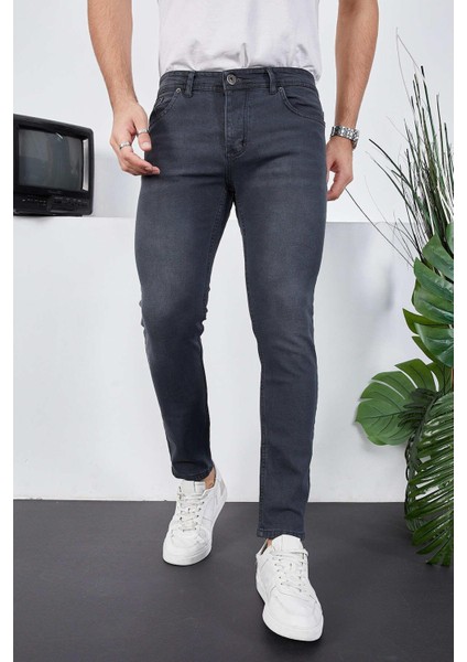 Erkek Likralı Denim Skinny Fit Süper Dar Jeans