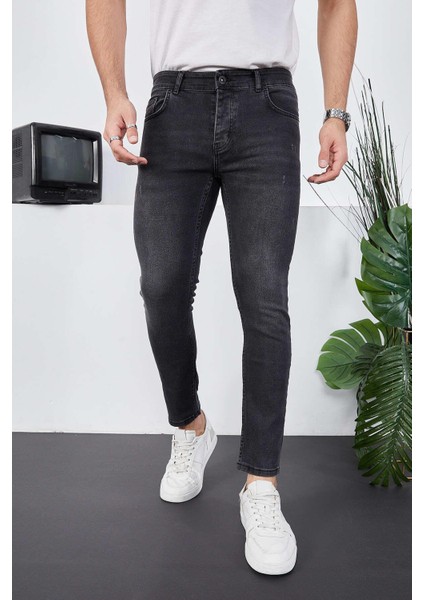 Erkek Likralı Denim Skinny Fit Süper Dar Jeans