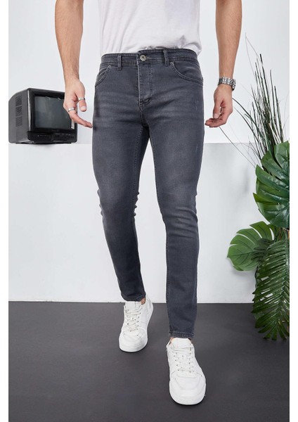 Erkek Likralı Denim Skinny Fit Süper Dar Jeans