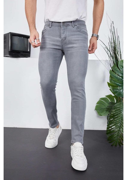 Erkek Likralı Denim Skinny Fit Süper Dar Jeans