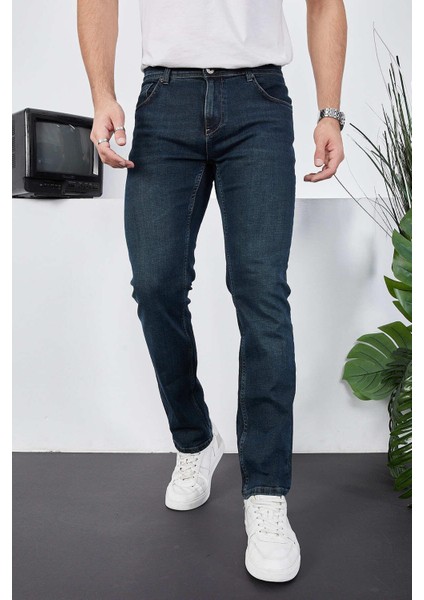 Erkek Likralı Denim Regular Fit Jeans