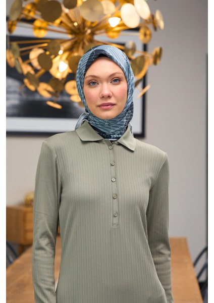 Harmony Collection Soft Eşarp Gri Lacivert 1176-08