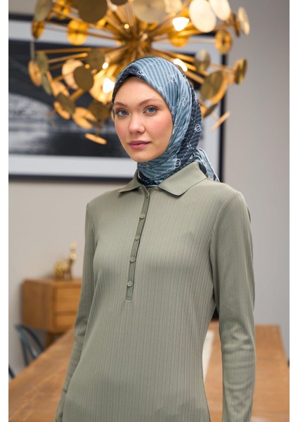 Harmony Collection Soft Eşarp Gri Lacivert 1176-08