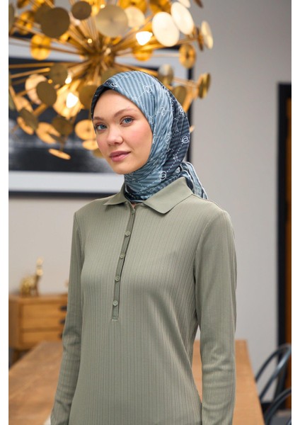 Harmony Collection Soft Eşarp Gri Lacivert 1176-08