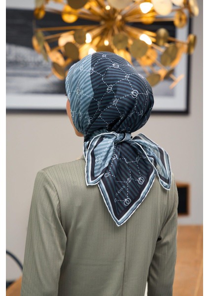 Harmony Collection Soft Eşarp Gri Lacivert 1176-08