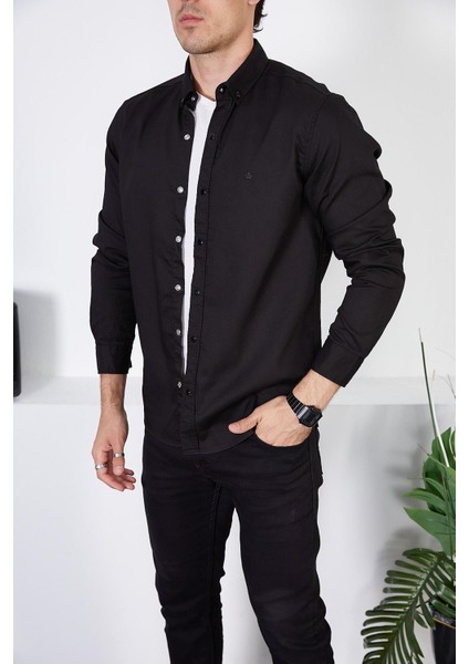 Erkek Slim Fit Kot Gömlek
