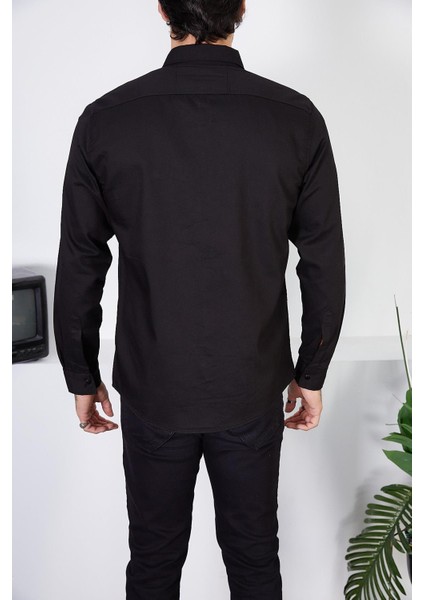 Erkek Slim Fit Kot Gömlek