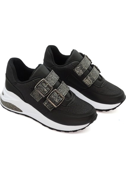 Kadın Taşlı Tokalı Kolay Giyim Sneaker Spor Ayakkabı 1058 modelleri