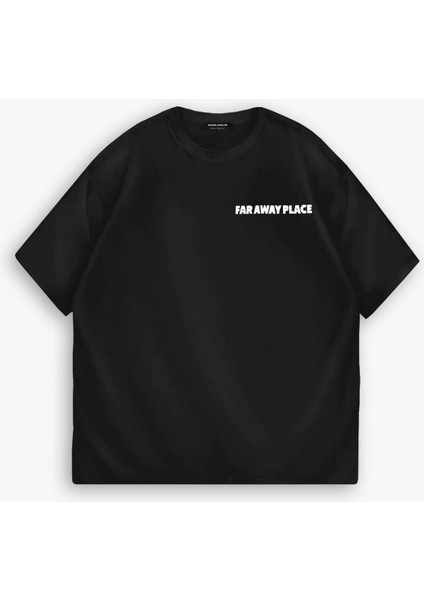 Erkek %100 Pamuk Yazlık Bisiklet Yaka Oversize Kabartma Yazılı ve Baskılı T-Shirt Siyah fiyatları