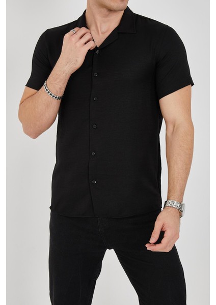 Erkek Slim Fit Polycotton Kısa Kol Gömlek fırsatları