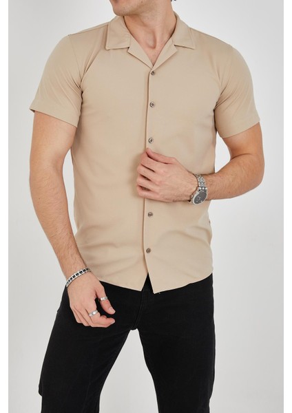 Erkek Slim Fit Polycotton Kısa Kol Gömlek fırsatları