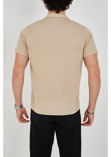 Erkek Slim Fit Polycotton Kısa Kol Gömlek indirimleri