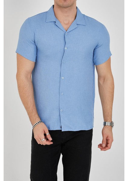 Erkek Slim Fit Polycotton Kısa Kol Gömlek