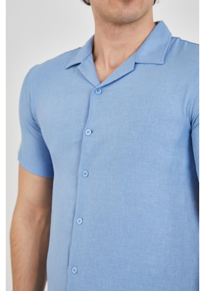 Erkek Slim Fit Polycotton Kısa Kol Gömlek indirimleri