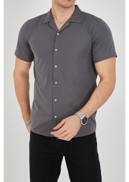 Erkek Slim Fit Polycotton Kısa Kol Gömlek fiyatları