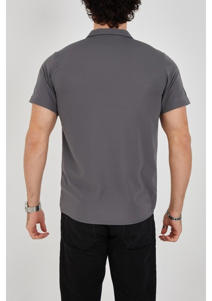 Erkek Slim Fit Polycotton Kısa Kol Gömlek fırsatları