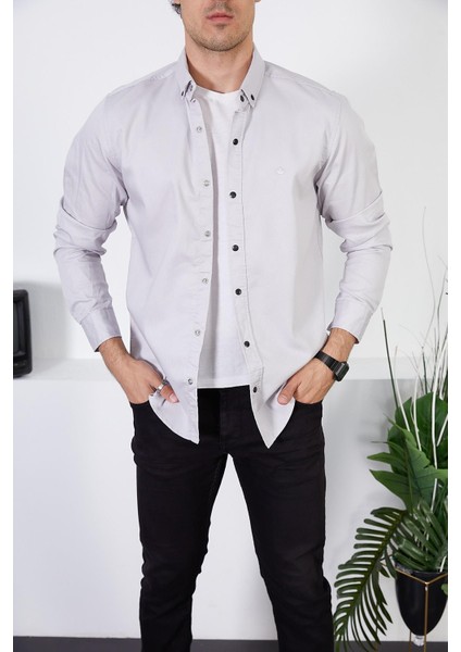 Erkek Slim Fit Kot Gömlek fırsatları