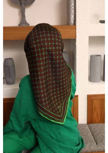 Twill Ipek Eşarp - 11393-49 Acı Kahve Yeşil fiyatları