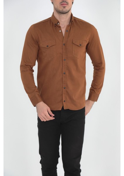 Erkek Slim Fit Kot Gömlek fiyatları
