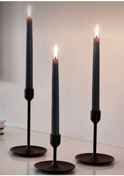 Ahlat Store Mum Sedefli 2 Adet Silindir Konik Uzun Ince Konik 2'li Gül Candle 2 Adet Mum