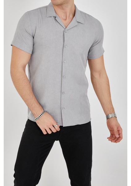 Erkek Slim Fit Polycotton Kısa Kol Gömlek modelleri