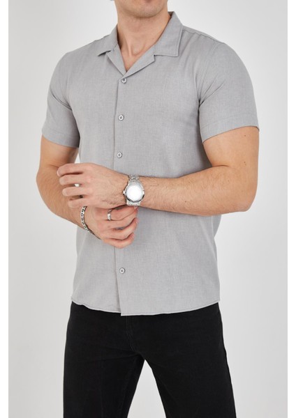 Erkek Slim Fit Polycotton Kısa Kol Gömlek fırsatları