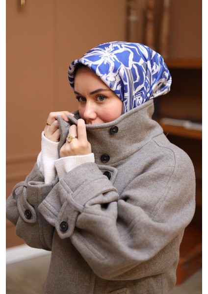 Twill Ipek Eşarp - 11419-41 Saks Mavi Gri