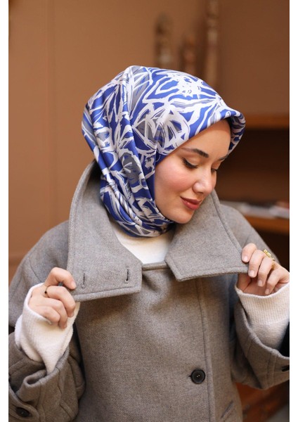 Twill Ipek Eşarp - 11419-41 Saks Mavi Gri fiyatları