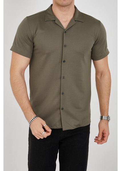 Erkek Slim Fit Polycotton Kısa Kol Gömlek