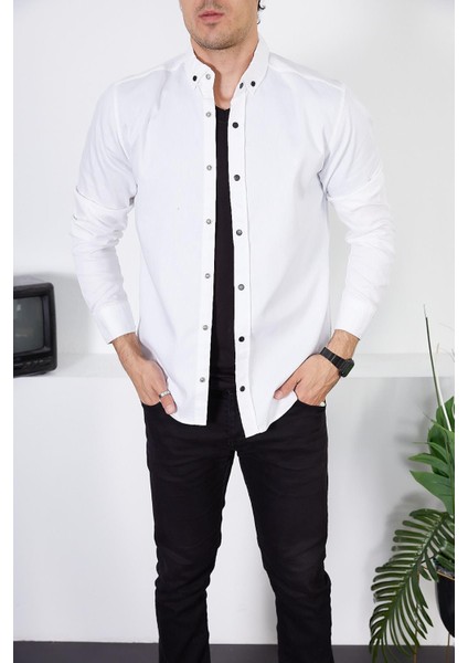 Erkek Slim Fit Kot Gömlek fırsatları