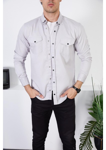 Erkek Slim Fit Kot Gömlek fiyatları