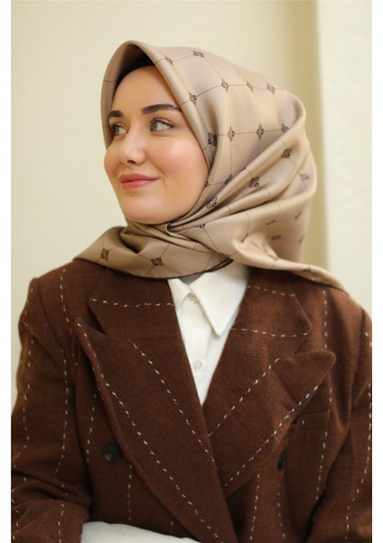 Twill Ipek Eşarp - 11392-13 Vizon Kahve