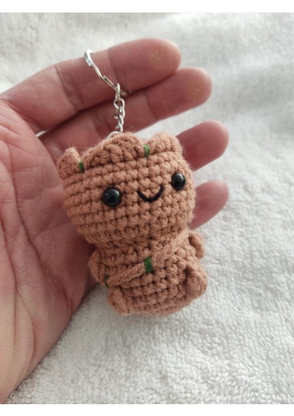 Trendo Gurumi Amigurumi Oyuncak Agaç Adam Anahtarlık 1 Adet (Ağaç Adam-6 Cm)