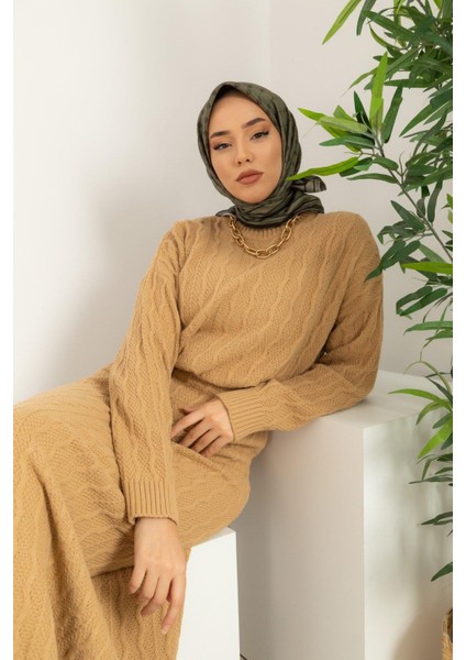 Twill Ipek Eşarp - 11393-12 Haki Yeşil