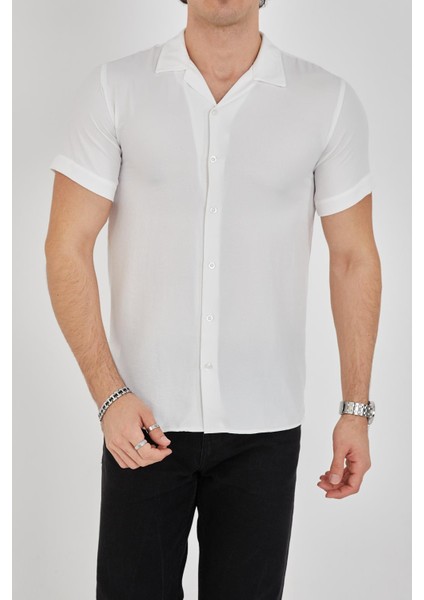 Erkek Slim Fit Polycotton Kısa Kol Gömlek