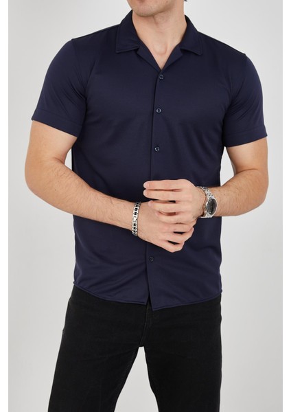 Erkek Slim Fit Polycotton Kısa Kol Gömlek modelleri